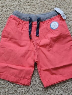 NWT Carter's Boys 4T Coral Pull On Drawstring Shorts Coral